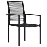 vidaXL Set de 5 pièces de salle à manger de jardin noir en rotin PVC