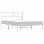 vidaXL Cadre de lit métal sans matelas et tête de lit blanc 120x190 cm