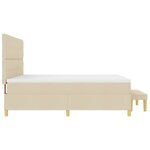 Lit Box Spring vidaXL avec Matelas & Banc Crème 200x200 cm Tissu