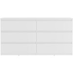 Commode CHELSEA 6 Tiroirs - Couleur blanc mat - 154 x 42 2 x 79 9 cm