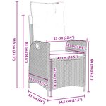 vidaXL Ensemble de salle à manger de jardin 9 pièces avec coussins Gris Poly Rattan
