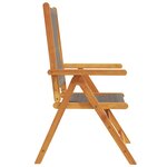 vidaXL Chaises inclinables de jardin lot de 6 gris bois massif acacia