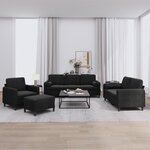 vidaXL Ensemble de canapés 4 Pièces avec coussins noir velours