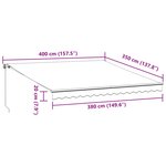 vidaXL Auvent manuel rétractable avec LED marron 400x350 cm