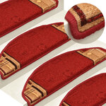 vidaXL Tapis d'escalier autocollants 15 Pièces Rouge 65x21x4 cm