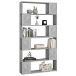 vidaXL Bibliothèque/Séparateur de pièce Gris béton 100x24x188 cm