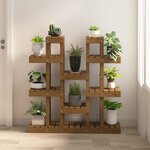 vidaXL Support à plantes Marron miel 104 5x25x109 5 cm Bois massif pin