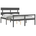vidaXL Lit pour personne âgée sans matelas gris bois massif
