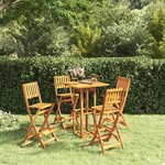 vidaXL Ensemble de bar d'extérieur 5 Pièces Bois d'acacia massif