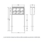 Bloc collectif leabox.com  3x2  grade 3  simple face  Extérieur  fixation sur pieds à sceller  Bleu Saphir RAL 5003 finition brillante