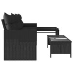 vidaXL Canapé de jardin avec table et coussins en forme de L noir