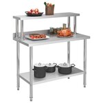 vidaXL Table de travail de cuisine avec étagère 120x60x120 cm Inox