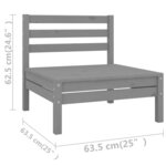 Salon de jardin meuble d'extérieur ensemble de mobilier 8 pièces gris bois de pin massif 02_0017860