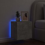vidaXL Meuble TV mural avec lumières LED gris béton 40 5x35x40 cm