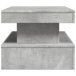 vidaXL Table basse avec lumières LED gris béton 90x50x40 cm