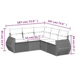 vidaXL Salon de jardin avec coussins 5 Pièces beige résine tressée