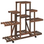 vidaXL Support à fleurs avec roues 110x25x101 cm bois massif de sapin