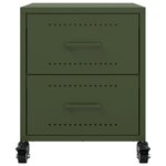 vidaXL Table de chevet vert olive 36x39x43 5 cm acier