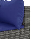 vidaXL Salon de jardin 6 Pièces avec coussins Gris Résine tressée