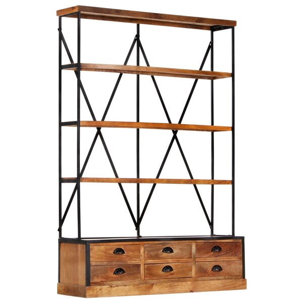vidaXL Bibliothèque à 4 étagères avec 6 tiroirs 122x36x181 cm Manguier