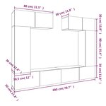 vidaXL Ensemble de meubles TV 6 Pièces Sonoma gris Bois d'ingénierie