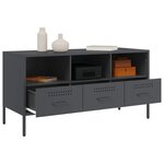 vidaXL Meuble TV anthracite 100 5x39x50 5 cm acier laminé à froid