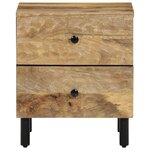 vidaXL Tables de chevet 2 Pièces 40x33x46 cm Bois de manguier solide