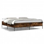 vidaXL Cadre de lit sans matelas chêne fumé 200x200 cm
