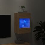 vidaXL Meuble TV mural avec lumières LED chêne sonoma 40x30x60 5 cm