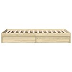 vidaXL Cadre de lit et tiroirs chêne sonoma 90x190cm bois d'ingénierie