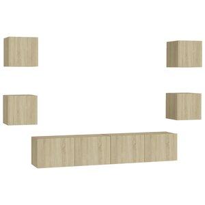 vidaXL Ensemble de meubles TV 6 Pièces Chêne sonoma Bois d'ingénierie