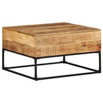 vidaXL Table basse 68x68x41 cm Bois de manguier brut