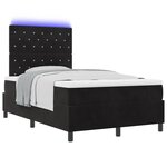 Lit à ressorts vidaXL avec matelas et LED noir 120x200 cm en velours
