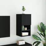 vidaXL Meuble TV avec lumières LED noir 30 5x30x60 cm
