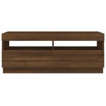vidaXL Meuble TV avec lumières LED chêne marron 100x35x40 cm
