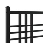 vidaXL Cadre de lit métal avec tête de lit noir 183x213 cm