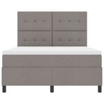 vidaXL Lit ressort avec matelas & LED taupe 140x190 cm en tissu