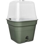 Pot De fleurs Carré - Plastique - Réservoir - Ø 20 - Leaf Green