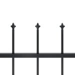 vidaXL Clôture de jardin avec dessus en lance Acier 1 7 x 1 m Noir
