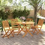 vidaXL Ensemble à manger de jardin pliable 5 Pièces bois massif d’acacia