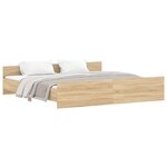 vidaXL Cadre de lit tête de lit et pied de lit chêne sonoma 180x200 cm