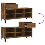 vidaXL Armoire à chaussures Chêne fumé 102x36x60 cm Bois d'ingénierie