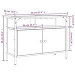 vidaXL Armoire lavabo de salle de bain chêne fumé 80x30x60 cm