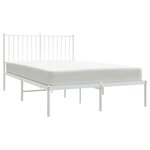 vidaXL Cadre de lit métal sans matelas et tête de lit blanc 120x200 cm