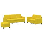 vidaXL Ensemble de canapés 3 Pièces jaune velours