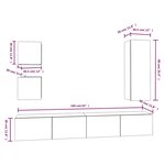 vidaXL Ensemble de meubles TV 5 Pièces Blanc Bois d'ingénierie