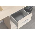 ESSENTIELLE Bureau 3 tiroirs - Décor acacia clair - L 121,2 x P 74,3 x H 55 cm