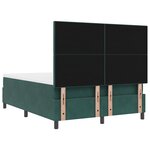 lit à ressorts vidaXL avec matelas vert foncé 140x200 cm en velours