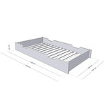 Tiroir à roulettes rangement ou lit - bois vernis pour lit 120 x 160 cm