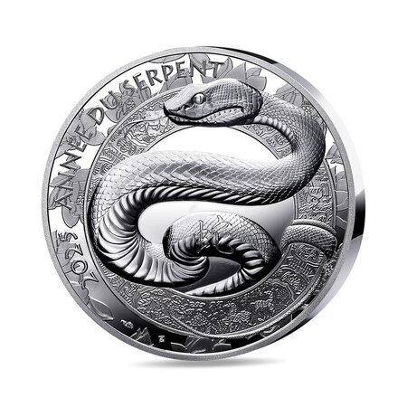 Année du serpent - Monnaie de 20€ Argent Haut Relief